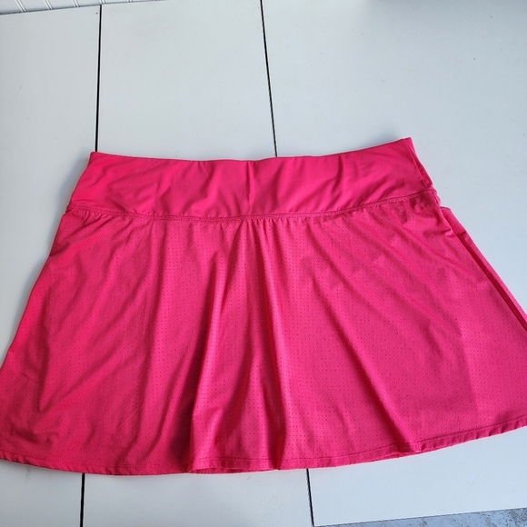 Ideology Women's Plus Size Perforated Skort Skirt Zip Pocket Flamenco Pink 3X - Picture 2 of 10